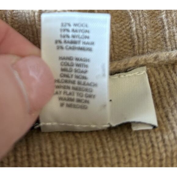 Ann Taylor Loft Cable Knit Short Sleeve Sweater Women's Size L Cashmere Wool - Picture 8 of 8